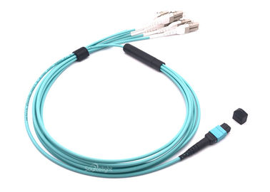 China Mpo verde Mtp ao Fanout de cabo de fibra ótica multimodo 8f do Lc retira o núcleo de 3.0mm a 2.0mm fornecedor
